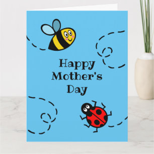 Personalised Ladybird + Bumblebee Mother's Day Card