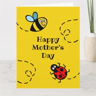 Personalised Ladybird + Bumblebee Mother's Day  Card
