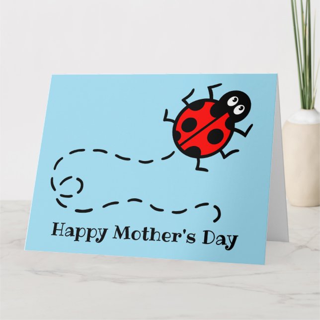 Personalised Ladybird Ladybug Mother's Day Card (Front)