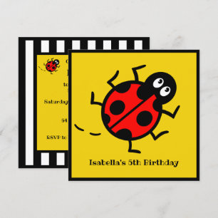 Personalised Ladybird Pattern Invitation