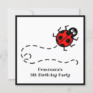 Personalised Ladybird Pattern Invitation