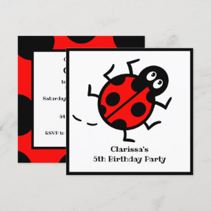 Personalised Ladybird Pattern Invitation