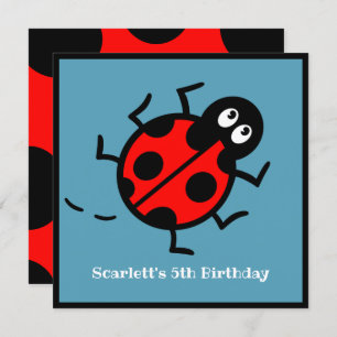 Personalised Ladybird Pattern Invitation