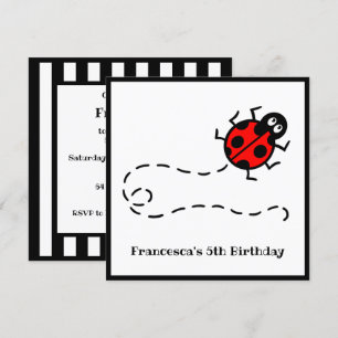 Personalised Ladybird Pattern Invitation