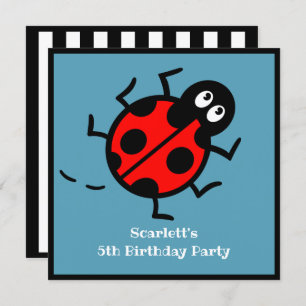 Personalised Ladybird Pattern Invitation