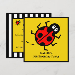 Personalised Ladybird Pattern Invitation