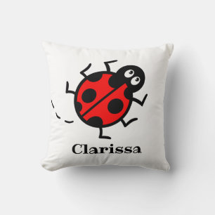 Personalised Ladybird Pattern Throw Pillow