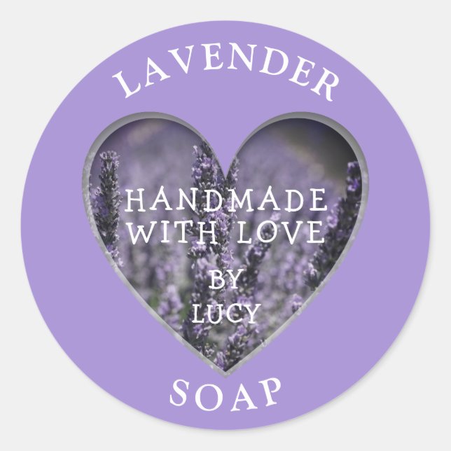 Personalised Lavender Soap Classic Round Sticker (Front)