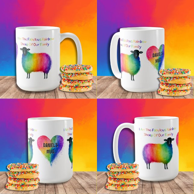 Personalised LGBTQ Rainbow Sheep Mug (Creator Uploaded)