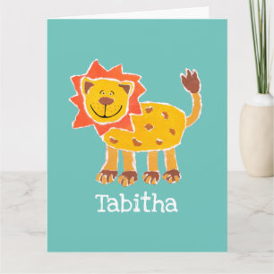 Personalised Lion Collage Print Birthday Card