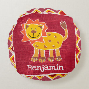 Personalised Lion Collage Print Cushion Pillow