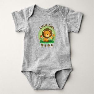 Personalised Little Lion Baby Bodysuit