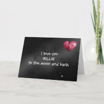 Personalised Love You to the Moon - folded card