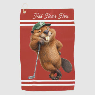 Personalised Lucky Beaver Golf Towel