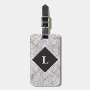Personalised Luxurious White Marble luggage tag