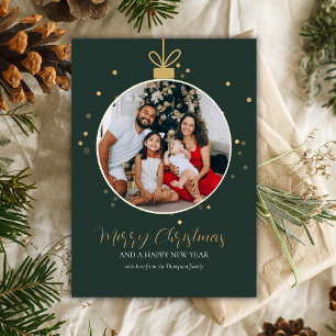 Personalised luxury modern family photo Christmas  Card