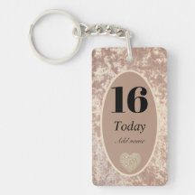 Personalised luxury velvet birthday keychain 16th