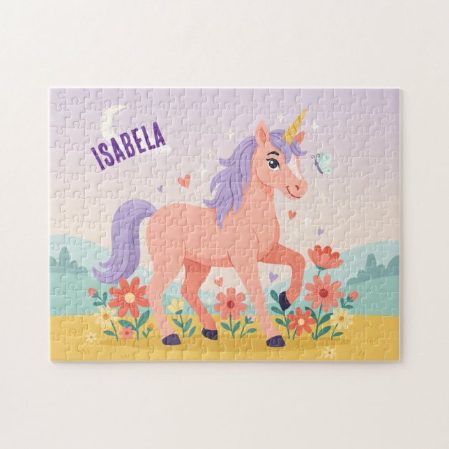 Personalised Magical Unicorn Fantasy Jigsaw Puzzle (Horizontal)