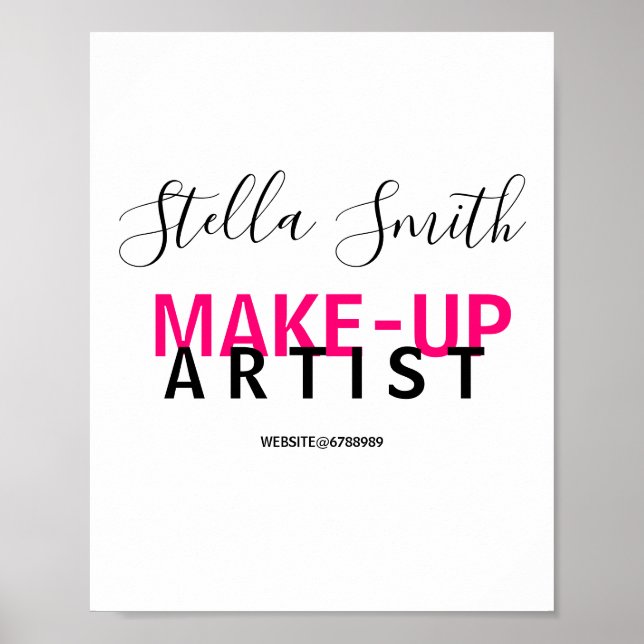 Personalised Makeup Artist Standard Poster (Front)