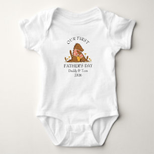 Personalised Matching Our First Father's Day  Baby Bodysuit