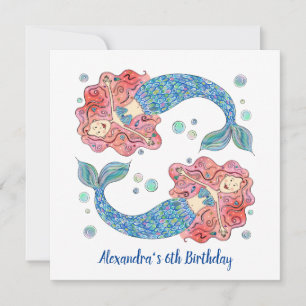 Personalised Mermaid Children's Birthday Invite