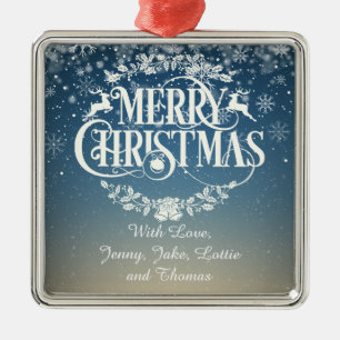 Personalised Merry Christmas Metal Ornament