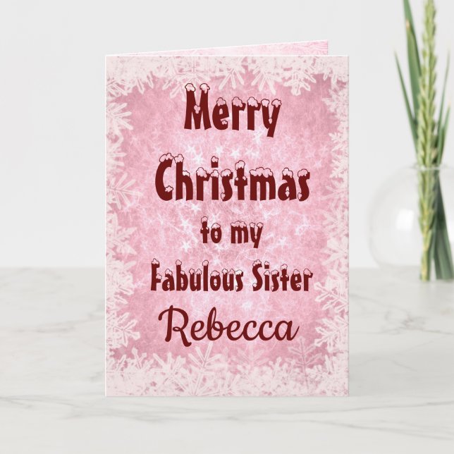 Personalised Merry Christmas Sister Card (Front)