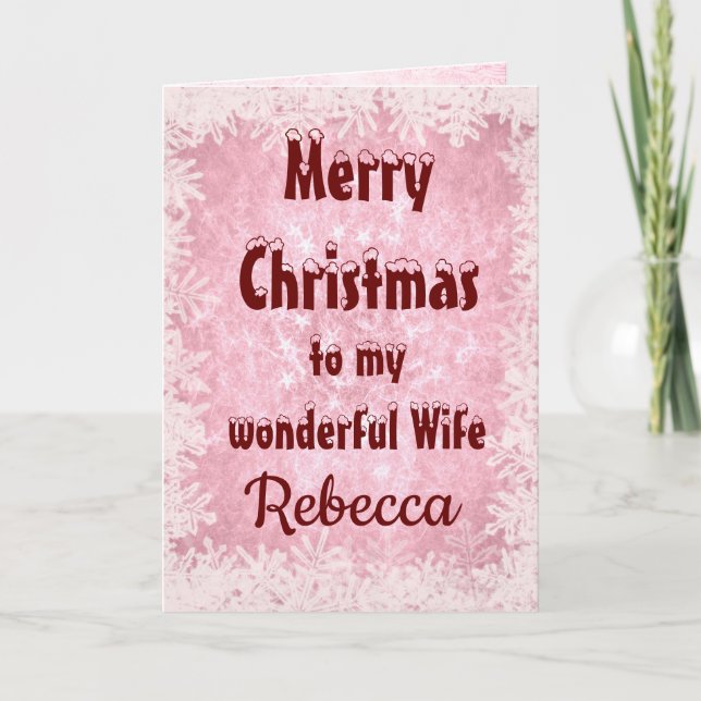 Personalised Merry Christmas Wife Card (Front)