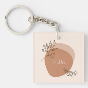Personalised minimalist abstract design keychain