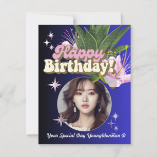 Personalised Minimalist Photo modern Birthday Card