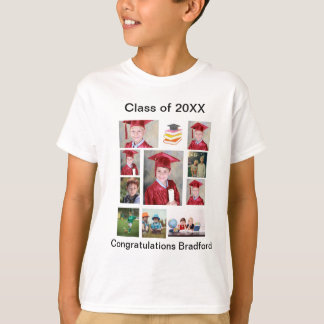 Personalised Modern Graduation 11 Photo Collage T-Shirt