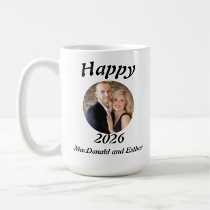 Personalised Modern Happy 2026 photo Coffee Mug
