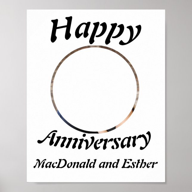 Personalised Modern Happy Anniversary photo  Poster (Front)