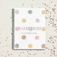 Personalised Modern Polkadot Scribble Book 