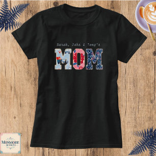 Personalised Mom Faux Patchwork T-Shirt
