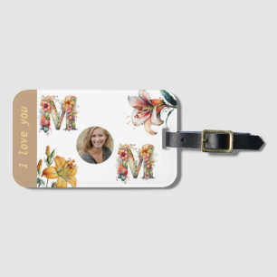 Personalised MOM flowers Mothers Day Photo  Luggage Tag