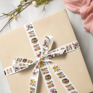 Personalised MOM Mothers Day flower Photo Ribbon Satin Ribbon