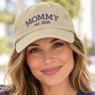 Personalised MOMMY Est. Year Embroidered Hat