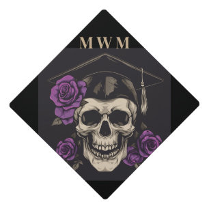 Personalised Monogram Goth Graduation Cap Topper