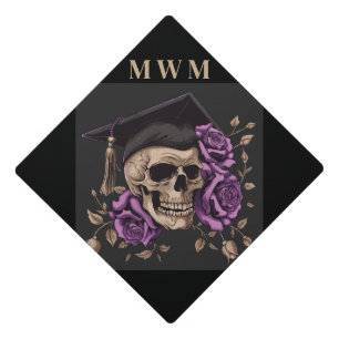 Personalised Monogram Goth Graduation Cap Topper