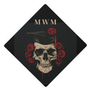Personalised Monogram Goth Graduation Cap Topper