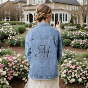 Personalised Monogram Script Date Name Initials  Denim Jacket