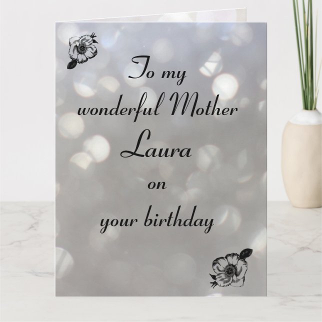 Personalised Mother Birthday Card (Front)