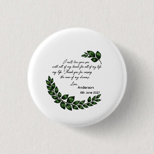 Personalised Mother of Groom Bride gift, Thank you 1 Inch Round Button
