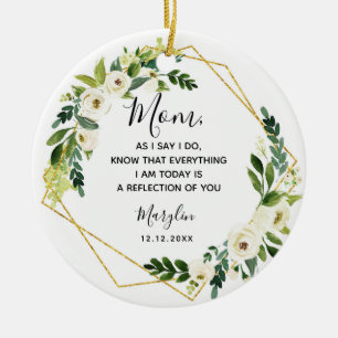 Personalised Mother of the Bride Floral Gift Ceramic Ornament