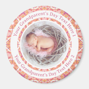 Personalised Mother’s Day Peach Pink Photo Gift Magnet