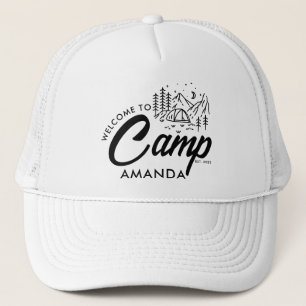 Personalised Mountain Camp Bachelorette Party Trucker Hat