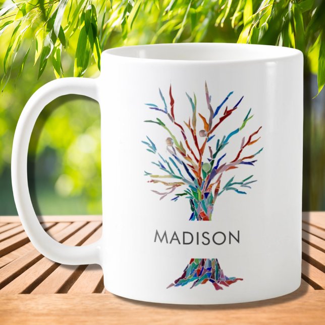 Personalised Multicolored Tree Coffee Mug (Creator Uploaded)