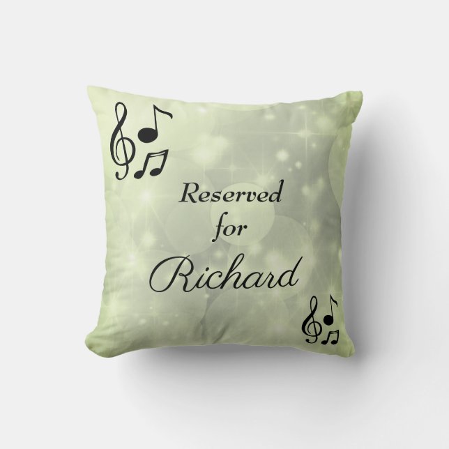Personalised Musical Reserved Throw Pillow (Front)