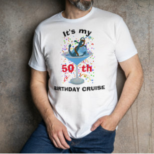 Personalised My Birthday Cruise Cocktail Anchor T-Shirt